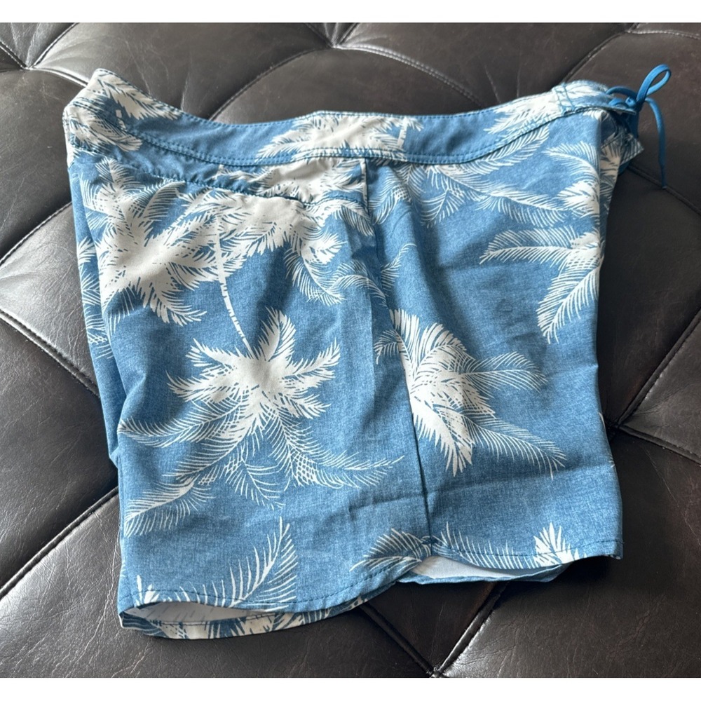 Carve Design Women Size 10 NOOSA Board Swim Shorts‎ Encinitas Blue Tropical Palm